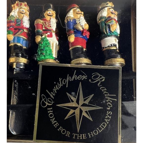 Vintage Christopher Radko Nutcracker Cheese Pate Spreaders Set Of 4 Holiday - Picture 2 of 5